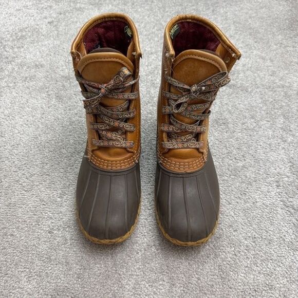 L.L. Bean Gore-Tex Vintage Duck Boots Mens 9M Brown Thinsulate Outdoor Hiking - Picture 1 of 16